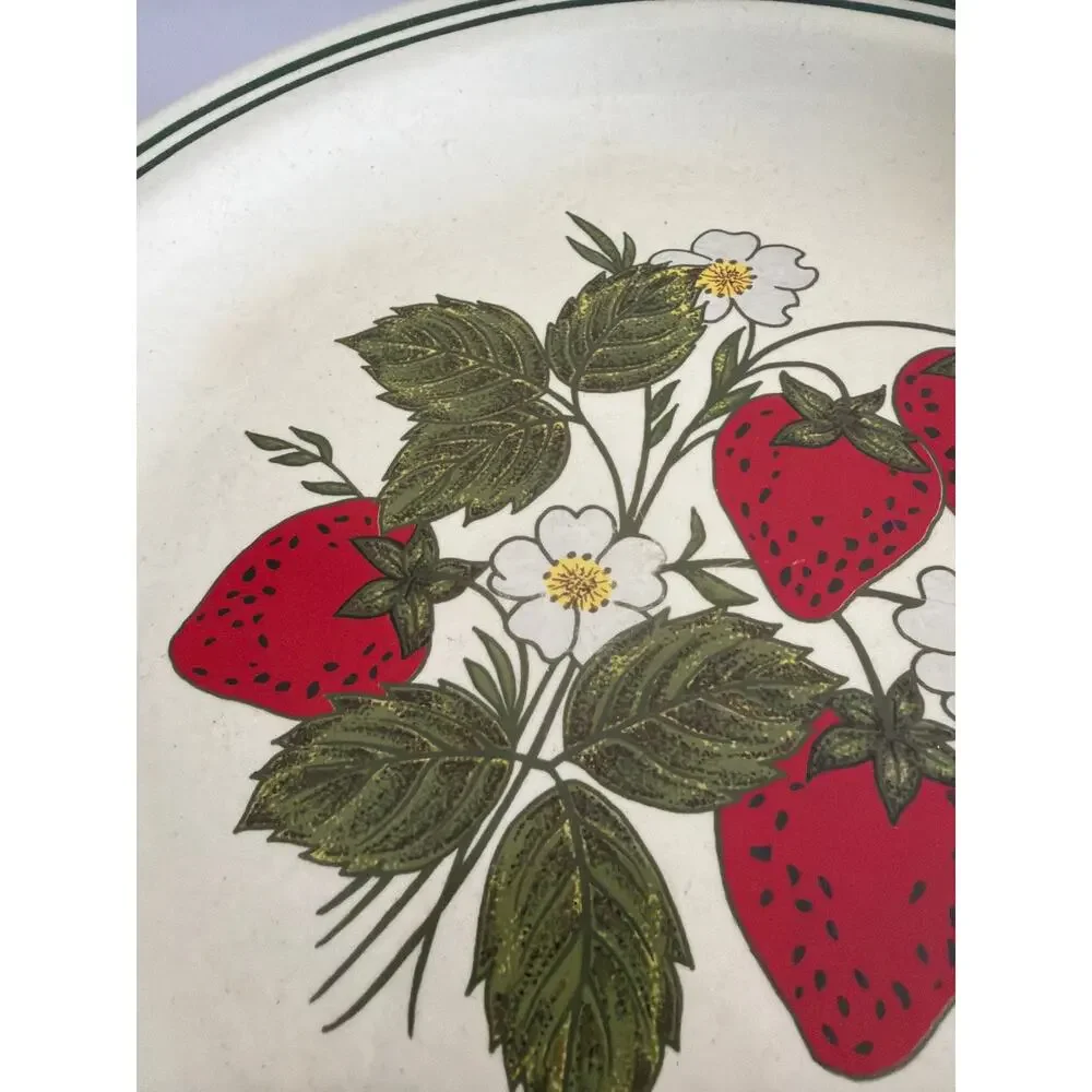 Vintage Mount Clemens Pottery Strawberry Plate Cottagecore Twee Wall Decor USA